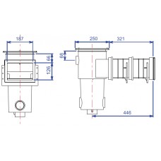 Скиммер BWT, модель SL-115-M, узкая горловина, с удлинением, для лайнера